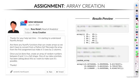 ASSIGNMENT Array Creation video 7