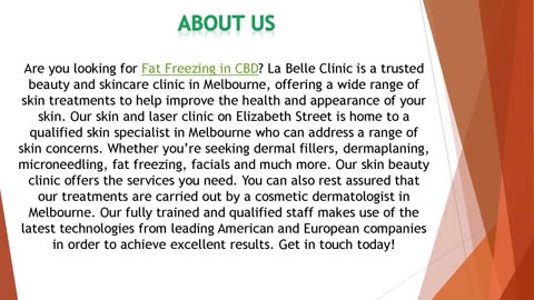 Are you looking for Fat Freezing in CBD?