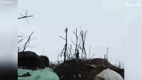 Single Ukrainian soldier bravely fights off Russian attack on trench!