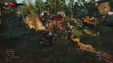 The Witcher 3 - fights using sword strong attacks - gameplay 2020