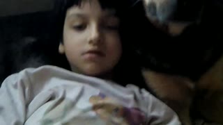 Disabled child and her therapy dog