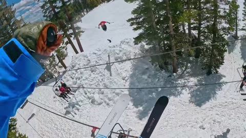 Skiers Jump OVER A Chairlift! Best Party Lap Ever?