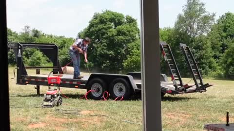 The Hay has been picked up. The metal house roof from the road. Motor grader gets a bath. Shop Stuff