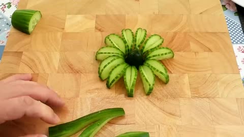 3 Simple Cucumber Flower Design - Fruit & Vegetable Carving - Cutting Garnish