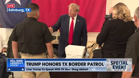 President Trump meets with our American heroes ahead of TX remarks