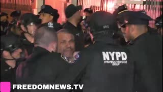 Mass Arrests at the City Univ NY, as protesters clash with NYPD officers in riot gear.