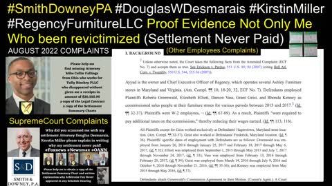 Regency Furniture LLC - Corporate Office Headquarters Complaints - Employee Victim Settlement Never paid - SmithDowneyPA - TullyRinckeyPLLC - FoxBaltimore - ManilaBulletin - Maryland - Virgina - Gov. Glenn Youngkin - Gov. Larry Hogan - EEOC - DLLR - USA -