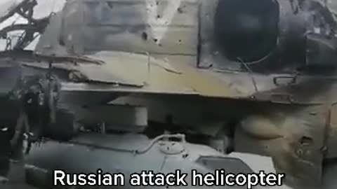Russian helicopter shot down by Ukrainian military.