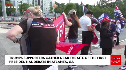 Trump Supporters Gather Outside Of The First Presidential Debate