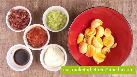 Quick Keto Diet Recipe Bacon and Kimchi Deviled Eggs