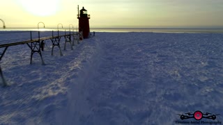 Must See Winter Lighthouse Tour & Music Video 4K Drone Footage Frozen In Time Part 2 of 3
