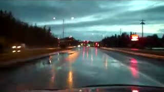 Driving in the rain in Fairbanks Alaska