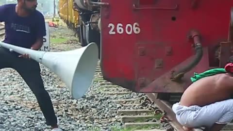 Train horn prank