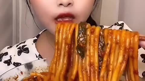 [ASMR]Hot🌶stir fried ramen noodle Mie 麺 mukbang 마라 #볶음면 #Chinese food eating show #13