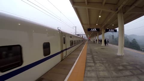 Bullet Trains Flying On By at 300 MPH