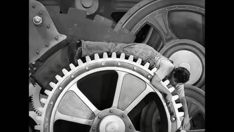 Charlie Chaplin Funny video Swallowed by a Factory Machine - Modern Times (1936)