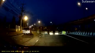 Truck Tips Hay Bales onto Passing Car