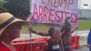 Protestors And Trump Supporters Verbally Clash Outside Fulton County Jail