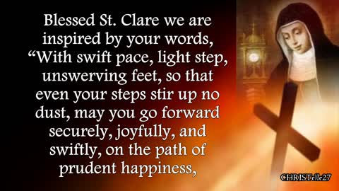 ST. CLARE NOVENA : Day 4 | Patron of Eye Disease, Television, etc.