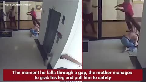 Mother Saved His Child From Falling From Stairs Caught On Camera ,True Heroes ,