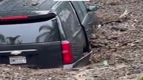 Heavy rain caused flooding and mudslides in Beverly Hills