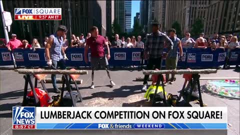 Who will come out on top in lumberjack competition?
