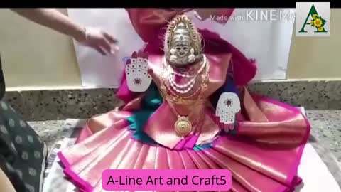 Quick And Easy Varamahalakshmi Saree Draping & Decor🔴 Varamahalakshmi pooja Kalasha saree draping