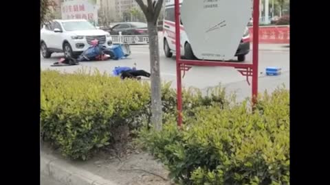 In China, a man was hit in a traffic accident and then hit by an ambulance that arrived on the scene