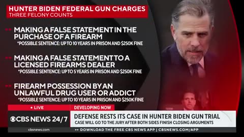 Defense in Hunter Biden's gun trial rests its case CBS News