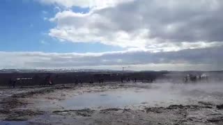 Watch As Strokkur Geyser In Iceland Erupts