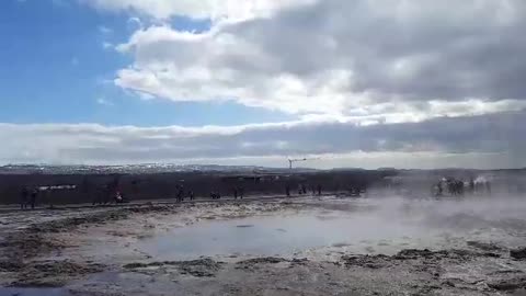 Watch As Strokkur Geyser In Iceland Erupts