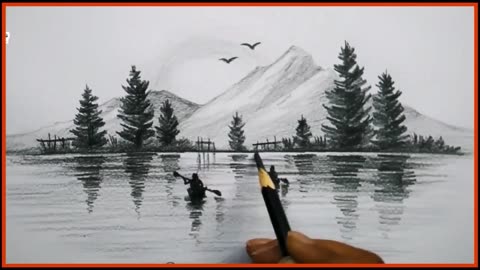 How to draw Simple Scenery Art For Beginners