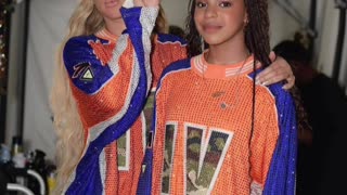 Beyoncé & Blue Ivy rocking that orange & blue color combo once again 🧡💙🔥 #beyonce #blueivy