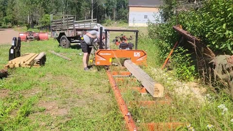 Sawing More Woodshed Addition Lumber