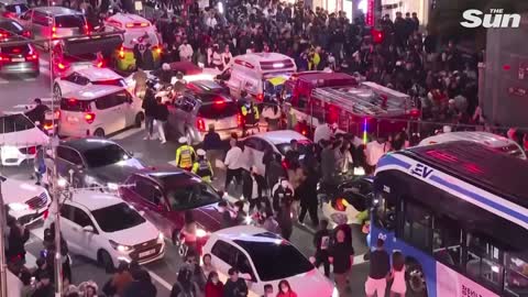 At least 146 killed in Halloween crush as revellers surge up narrow street in Seoul, South Korea