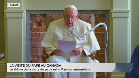 Pope Francis meets with residential school survivors in Quebec City (with English interpretation)