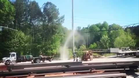 Large Dust Devil in Steel Yard