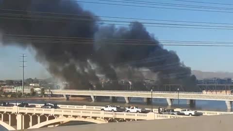 Bridge on fire in Tempe, Arizona