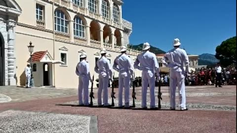 Monaco - changing of the guard in front of the prince's palace