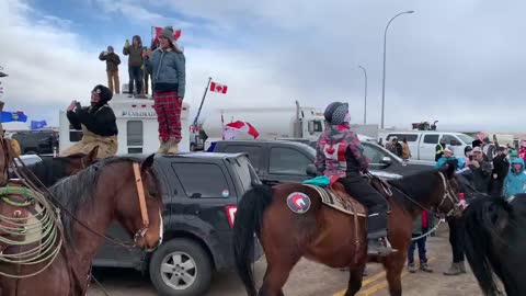 BREAKING: A hundred Canadian cowboys just showed up to the blockade in Alberta