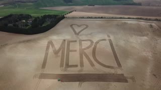 French Farmer Writes Thank U In Field To Honour Medics