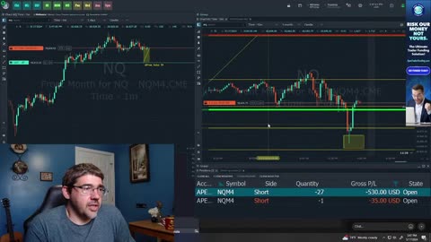 Day Trading NQ Futures (250k APEX Account) | $850 Profit and 1 Blown Degen Account