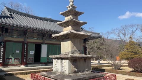 Buddhist temple in winter with beautiful scenery in Korea(2)