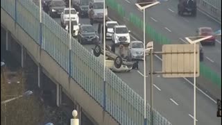 SUV In Road-Rage Spat Flips And Spins On Roof