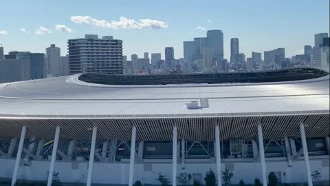 Aerial Video of National Stadium Japan