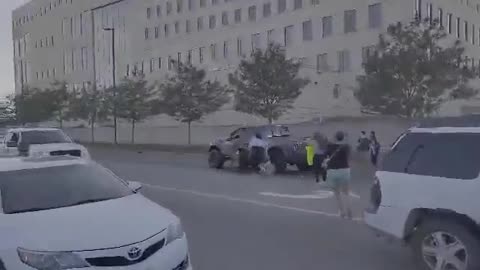 A truck driver plows into a crowd of women pro-choice protesters in Iowa