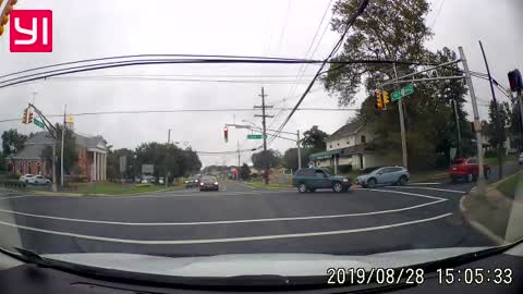 Close call caught on Front dash cam