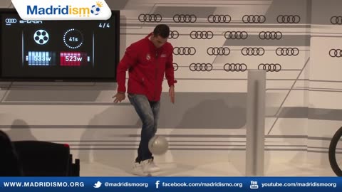 Ronaldo juggling Compitition with one foot