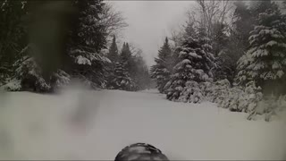 Fat biking in some fresh snow.