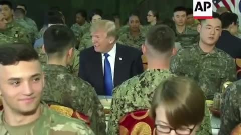 joe biden visiting the troops vs. President Donald J. Trump visiting the troops